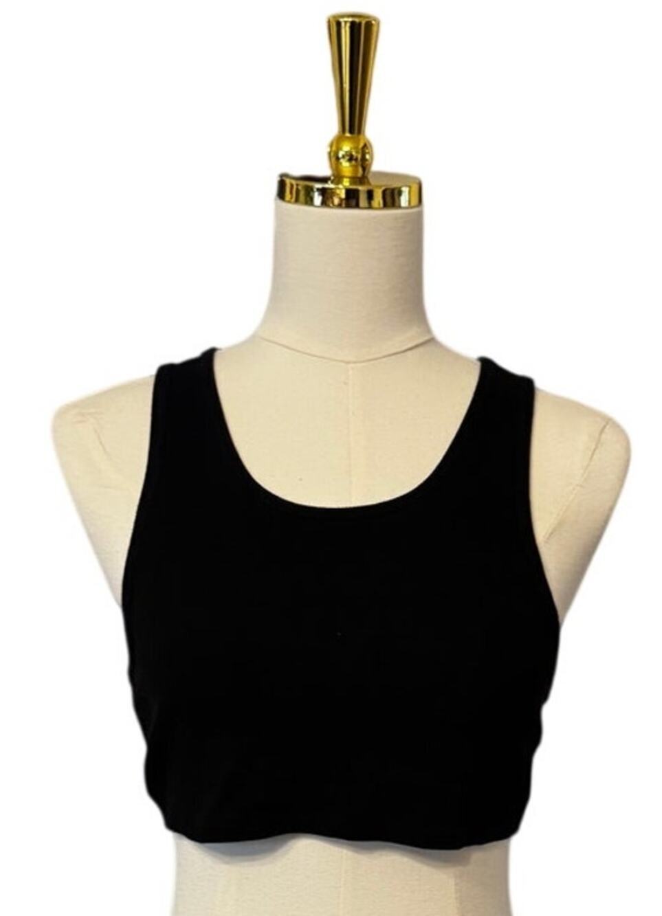 Alo Yoga Black Cropped Tank Top Sleeveless Stretch Athletic Athleisure Small